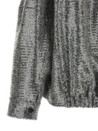 Silver Polyester Bomber