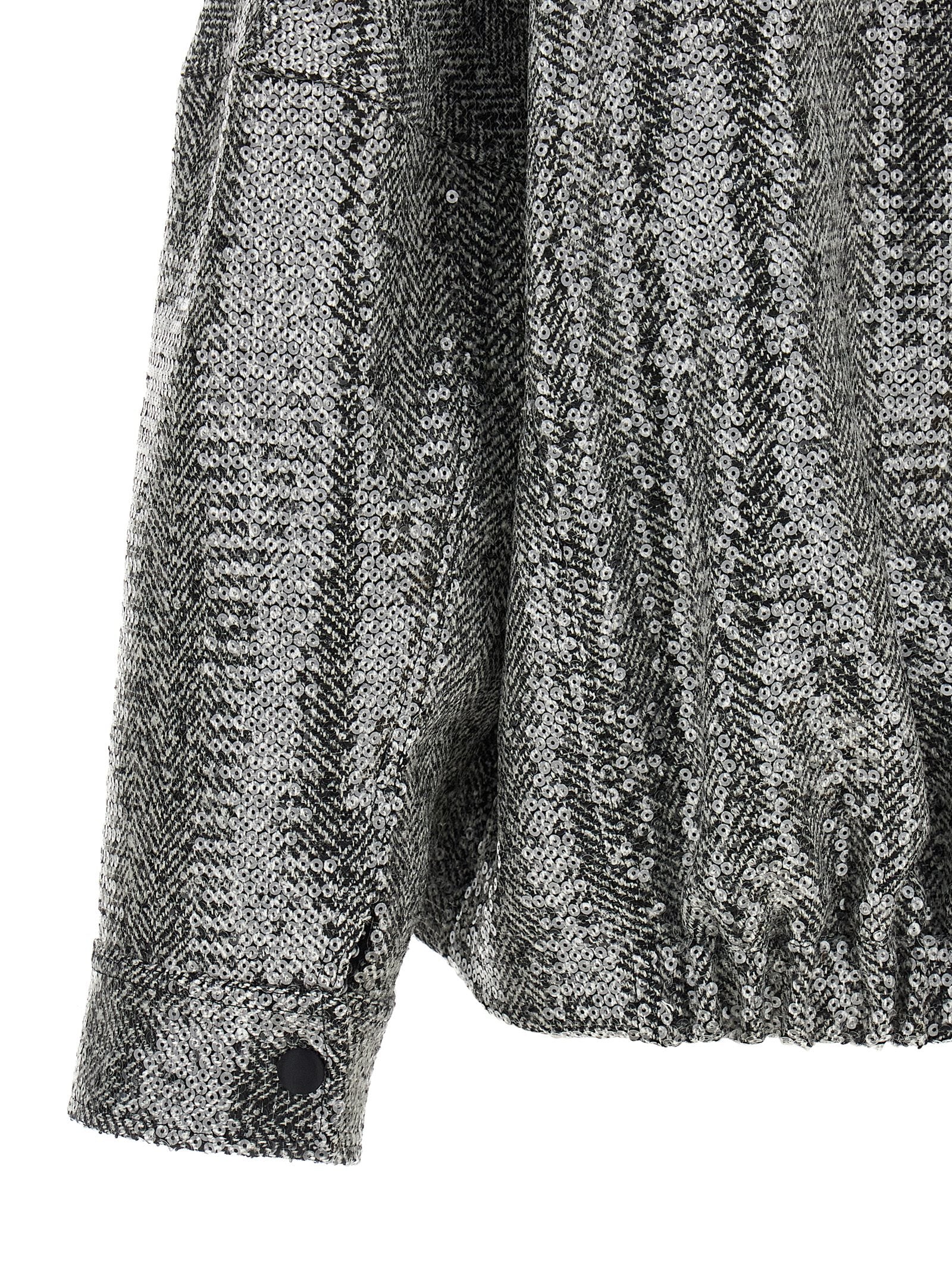 Silver Polyester Bomber