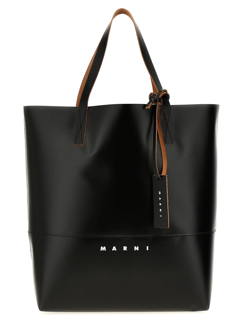 Black Polyurethane Tribeca Tote