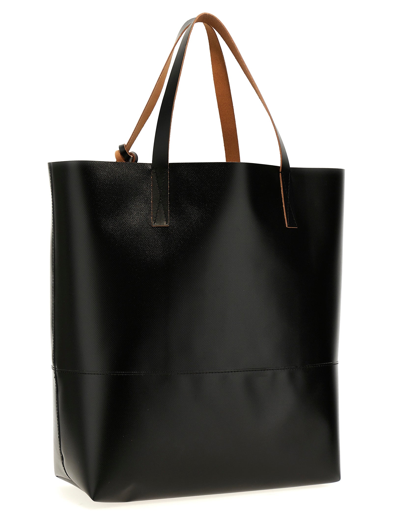 Black Polyurethane Tribeca Tote