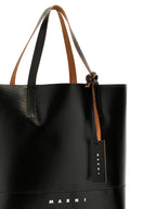 Black Polyurethane Tribeca Tote