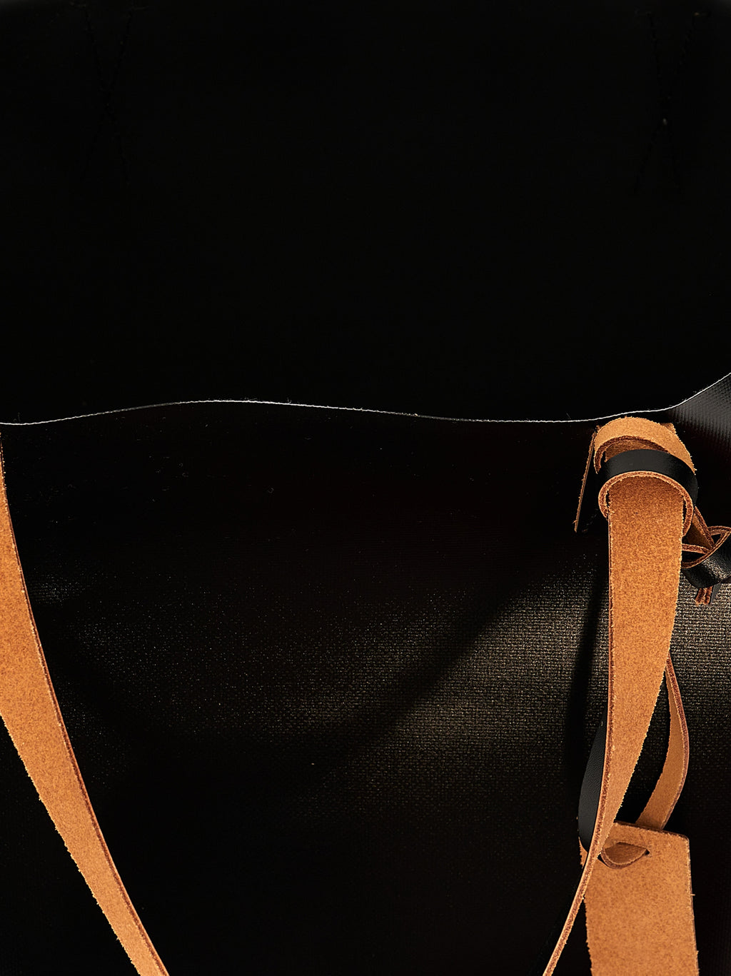 Black Polyurethane Tribeca Tote