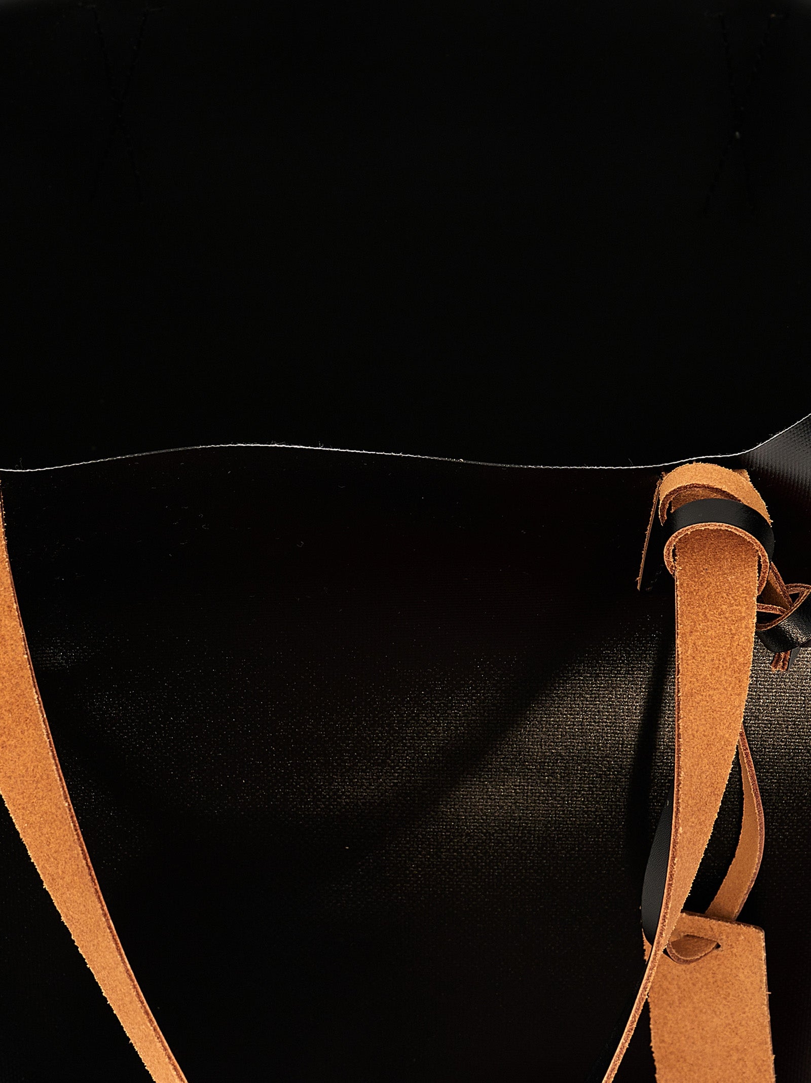 Black Polyurethane Tribeca Tote