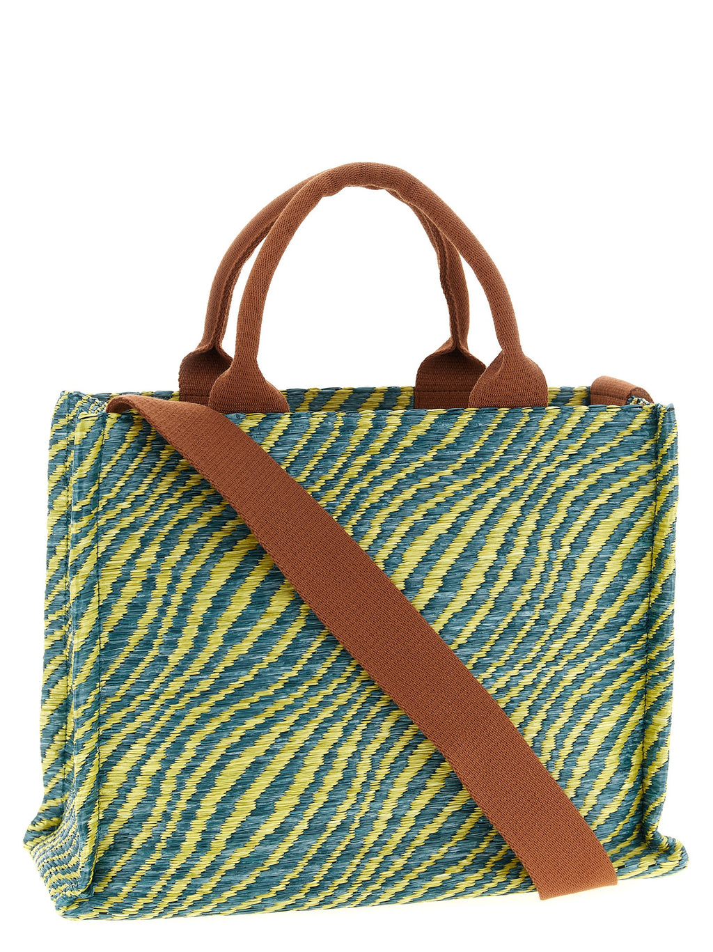 Multicolor Polyamide Woven Handbag