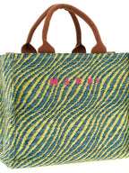 Multicolor Polyamide Woven Handbag