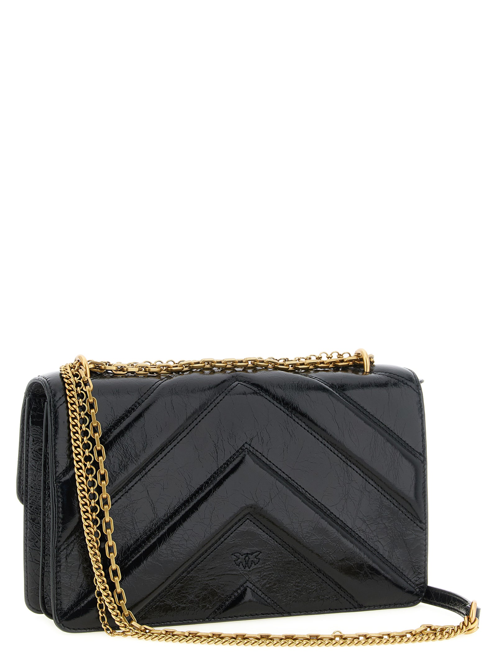 Black Calfskin Love Shoulder Bag