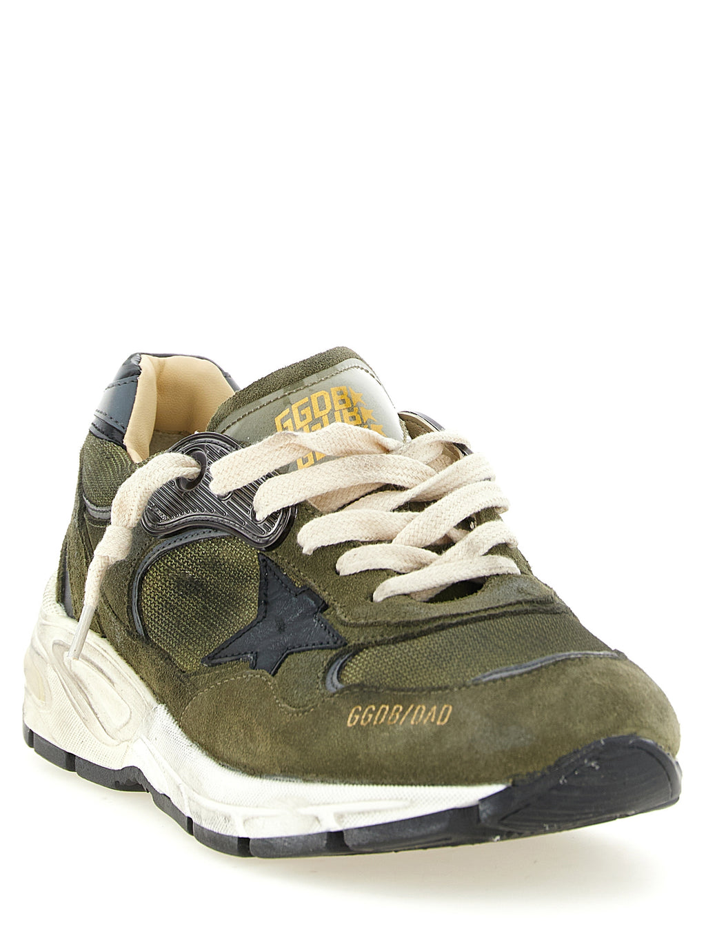 Olive Suede & Mesh Running Dad Sneakers