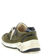 Olive Suede & Mesh Running Dad Sneakers