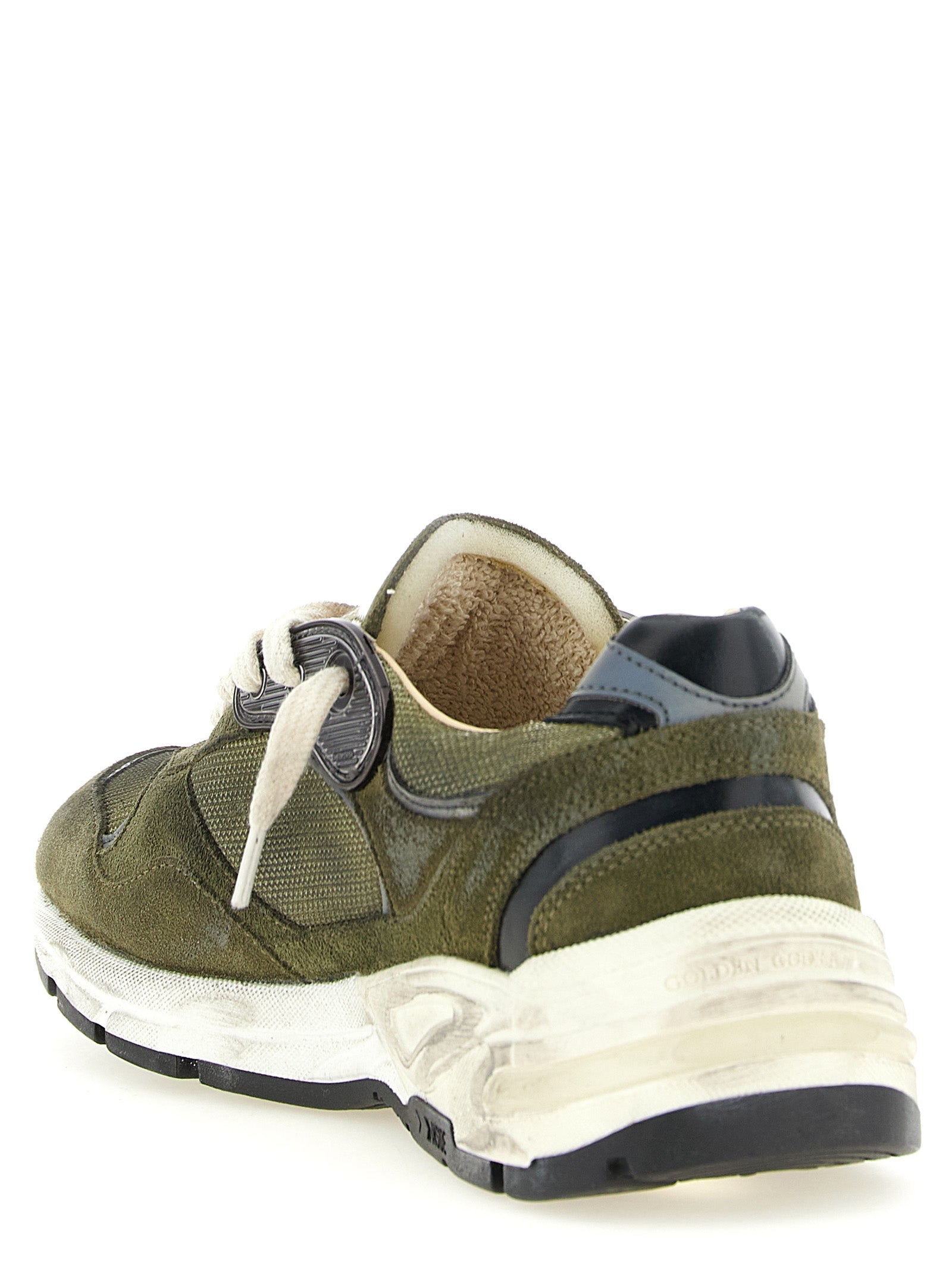 Olive Suede & Mesh Running Dad Sneakers