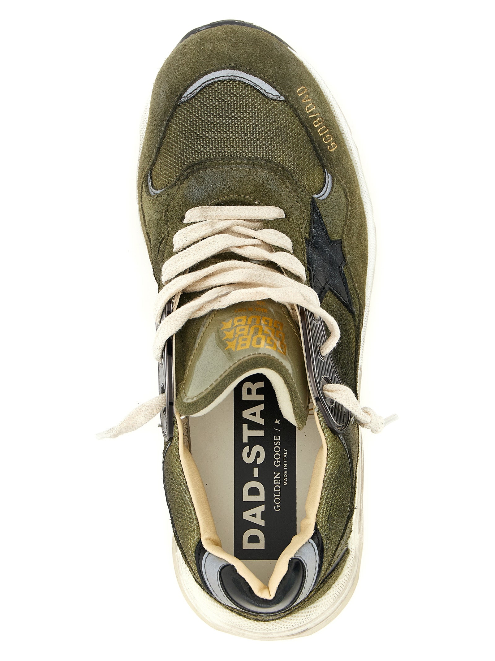 Olive Suede & Mesh Running Dad Sneakers