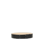Black Calfskin Four-Stitch Belt