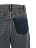 Gray Cotton Wide-Leg Jeans