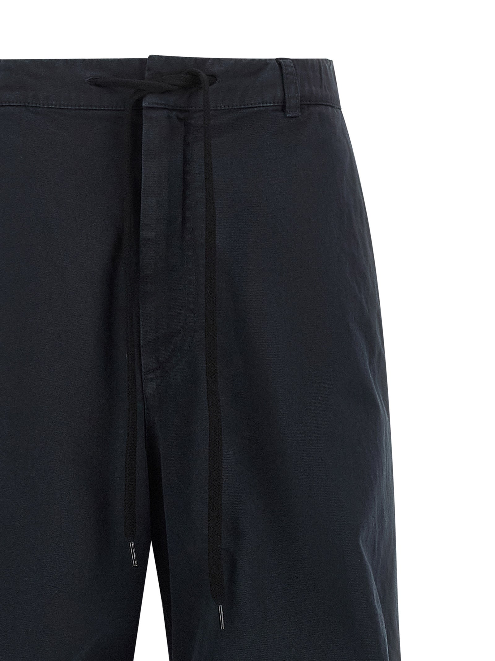 Blue Wide-Leg Cotton Trousers