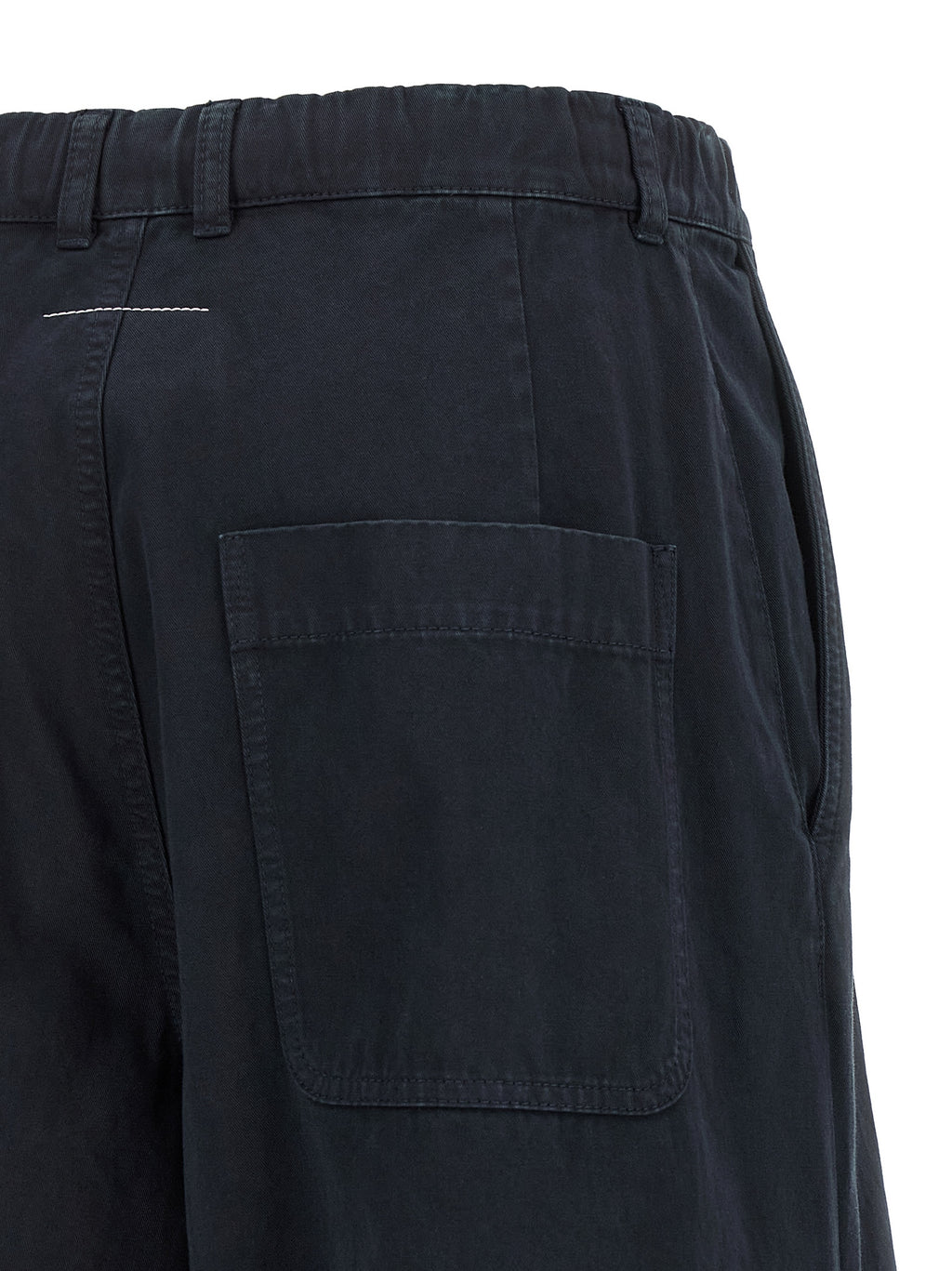Blue Wide-Leg Cotton Trousers