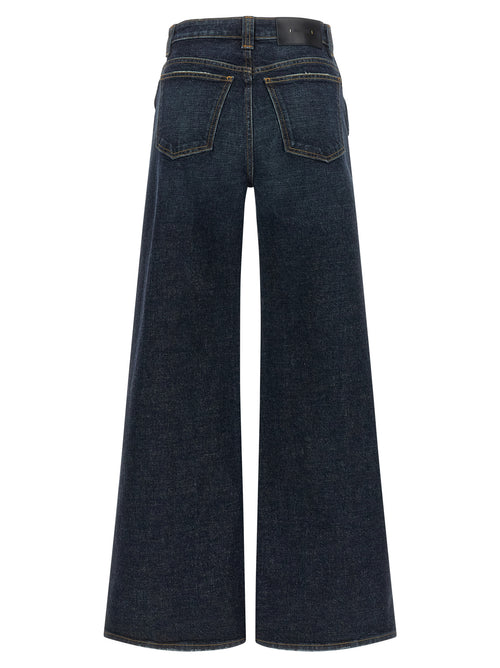 Cotton Denim Flared Jeans