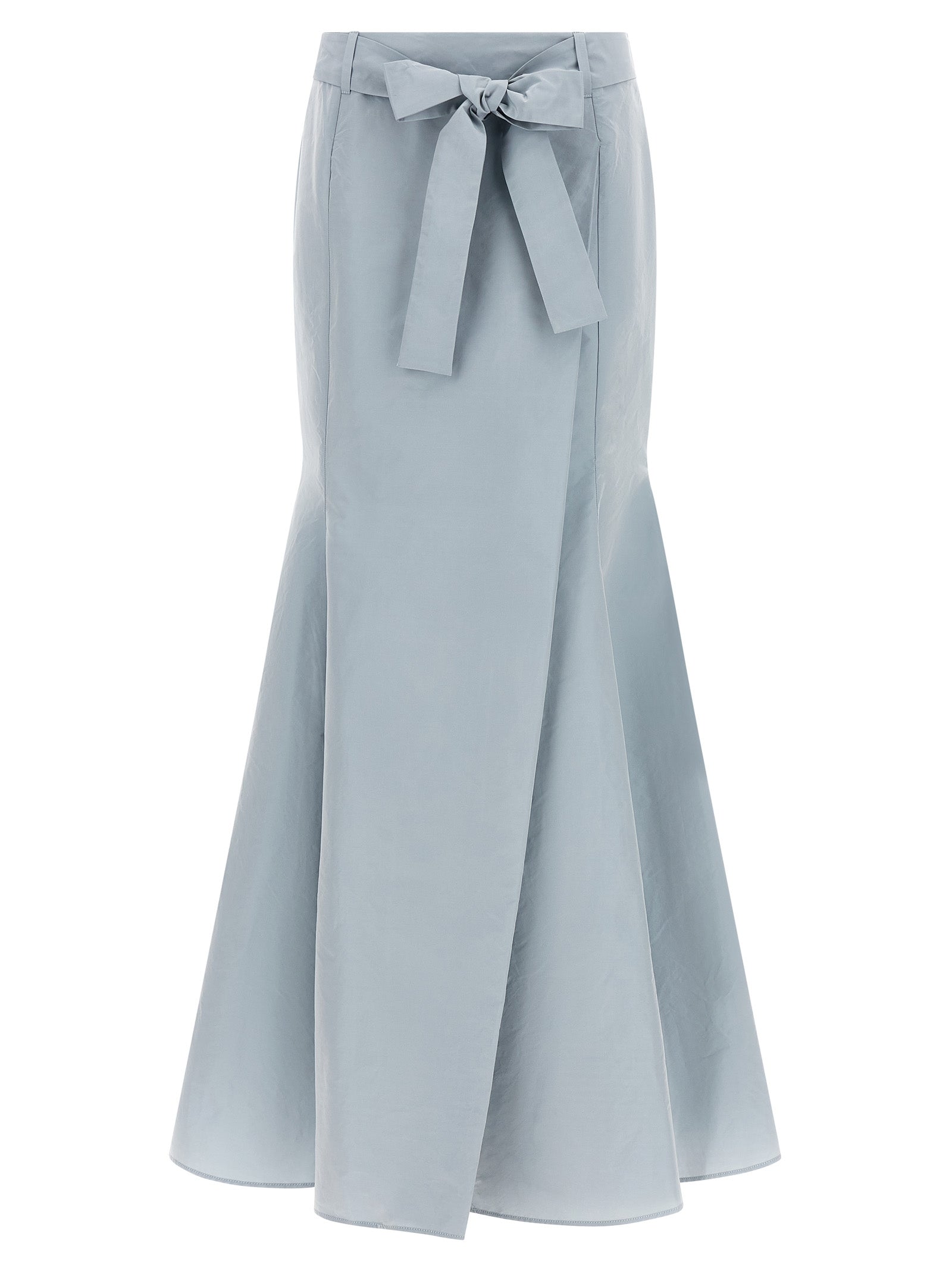 Powder Blue Taffeta Mermaid Mini Skirt