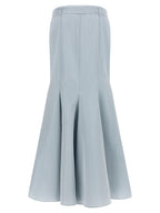 Powder Blue Taffeta Mermaid Mini Skirt