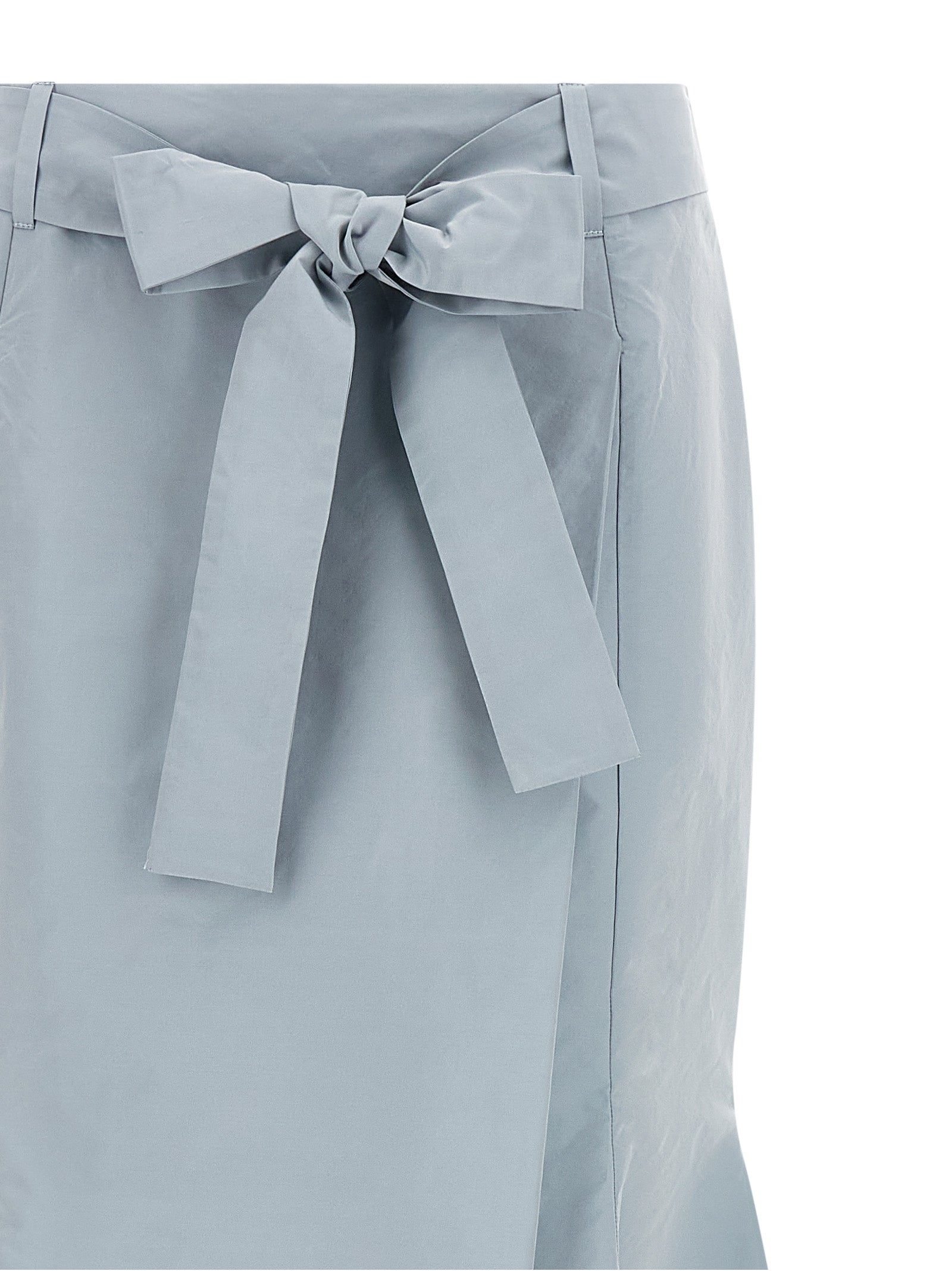 Powder Blue Taffeta Mermaid Mini Skirt