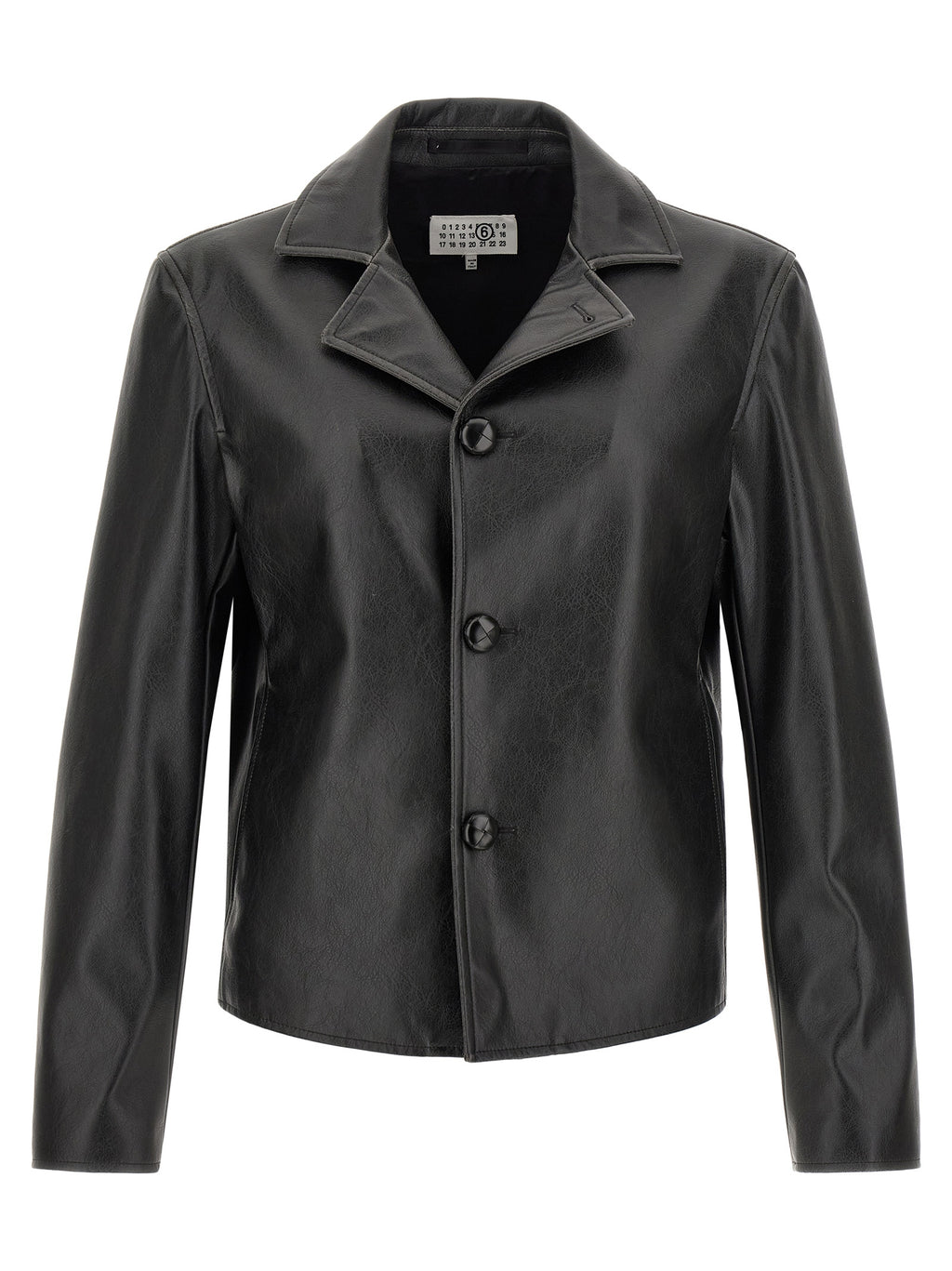 Black Textured Leather-Effect Jacket