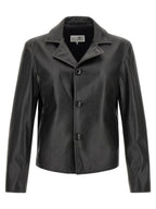 Black Textured Leather-Effect Jacket
