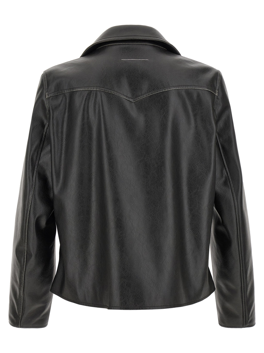 Black Textured Leather-Effect Jacket