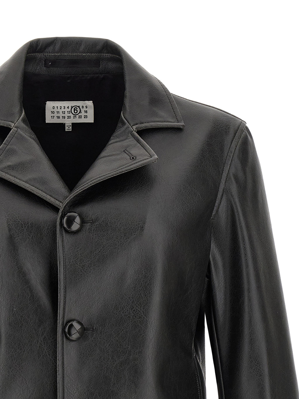 Black Textured Leather-Effect Jacket