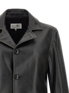 Black Textured Leather-Effect Jacket