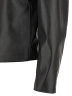 Black Textured Leather-Effect Jacket