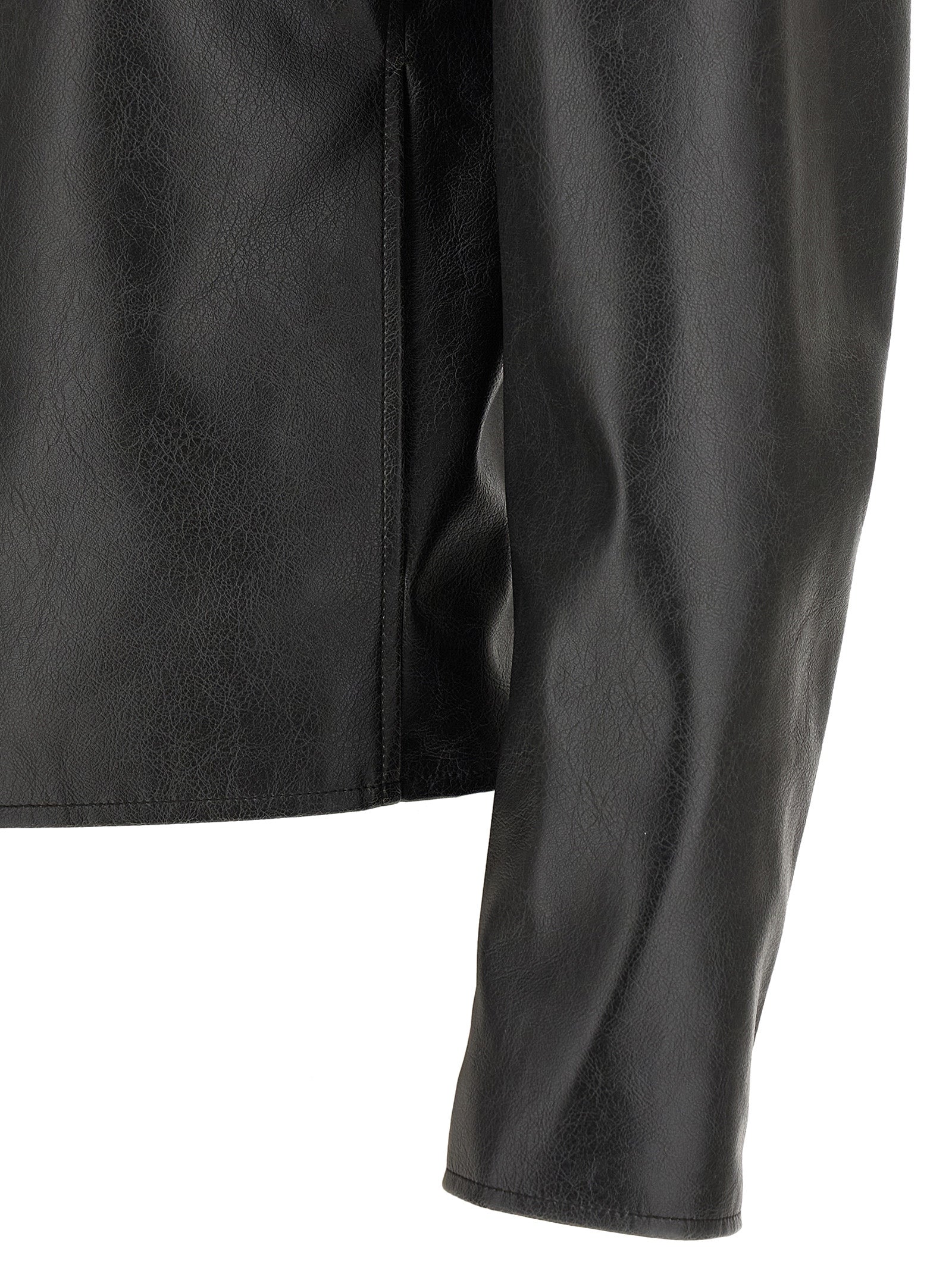 Black Textured Leather-Effect Jacket
