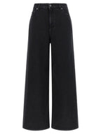 Black Cotton Flared Jeans