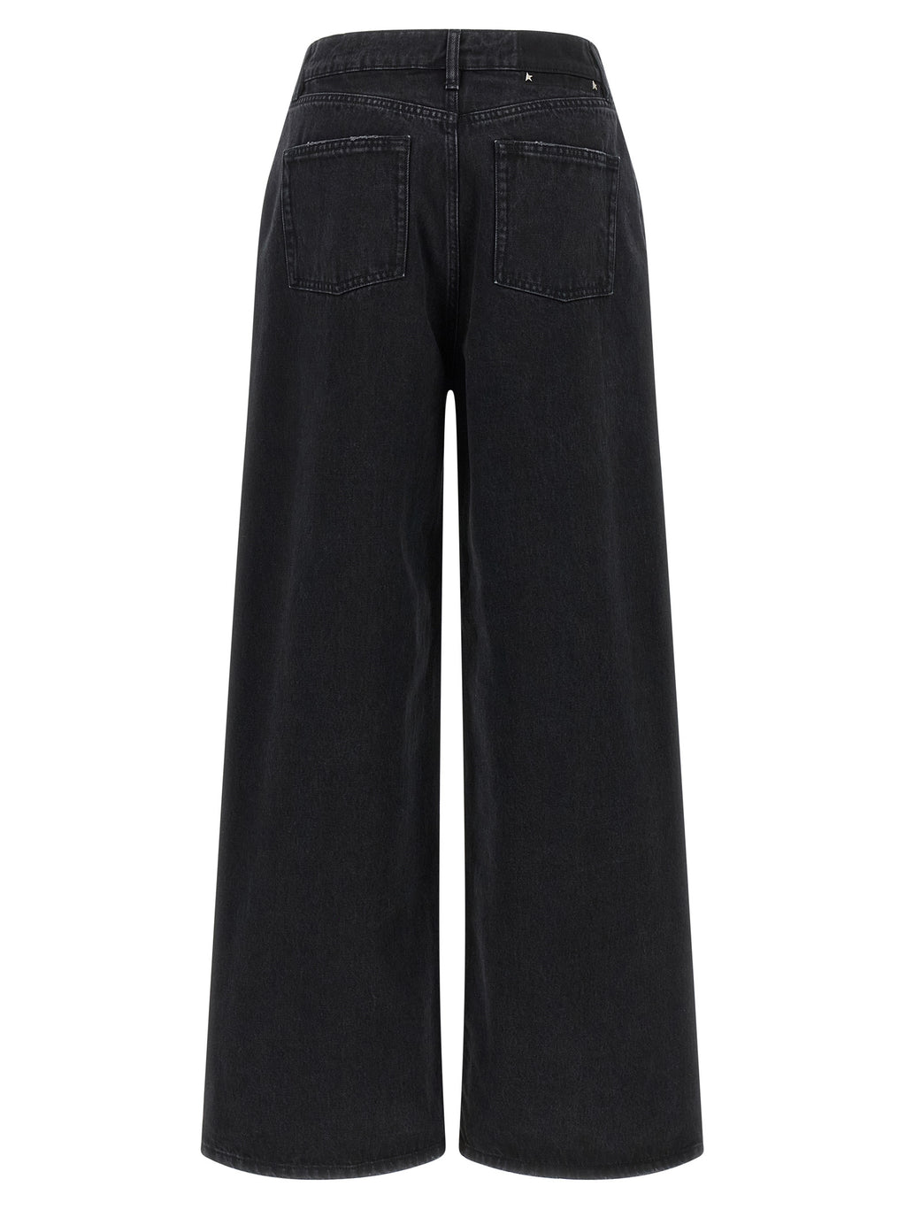 Black Cotton Flared Jeans