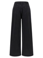 Black Cotton Flared Jeans