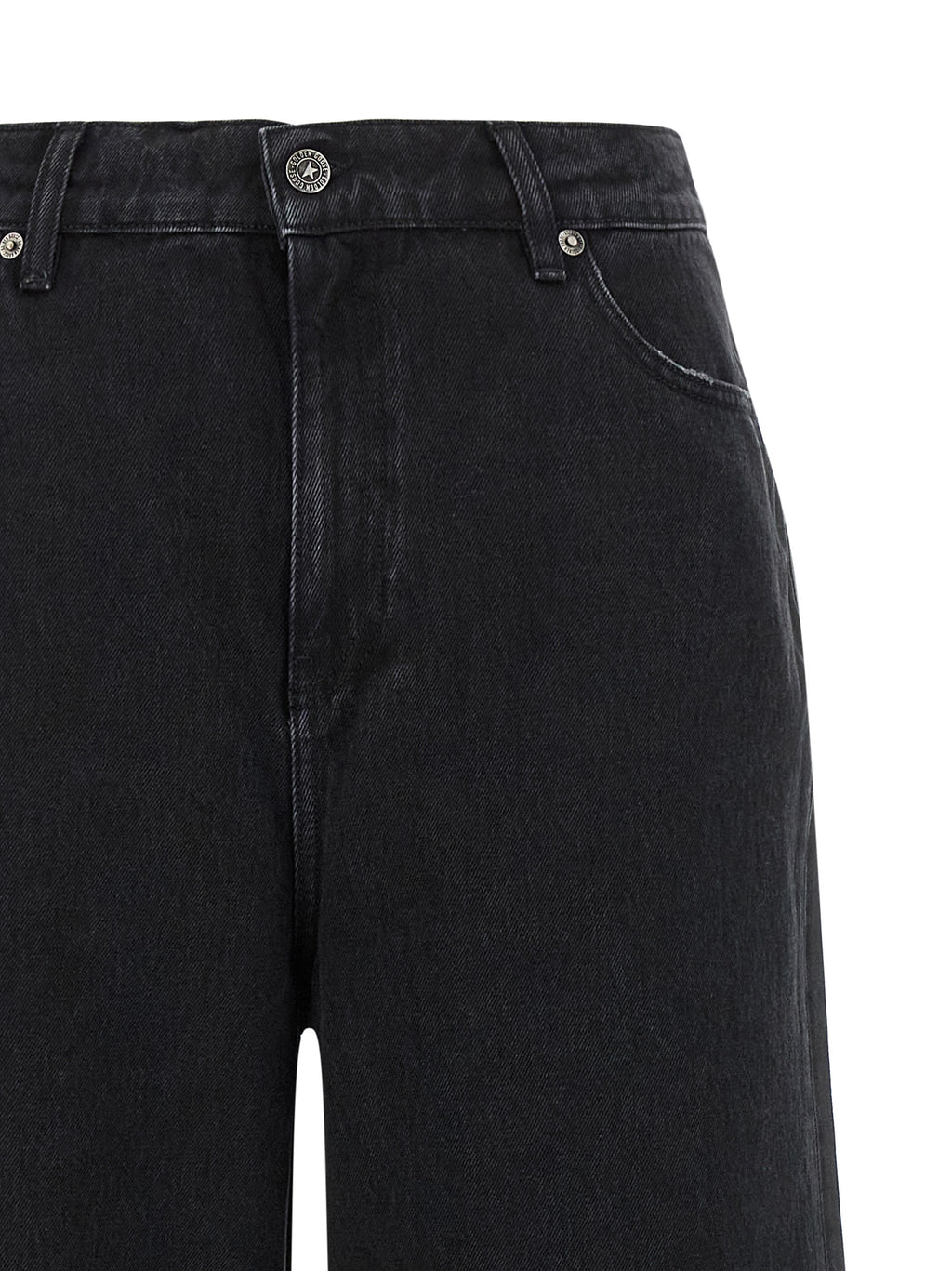 Black Cotton Flared Jeans