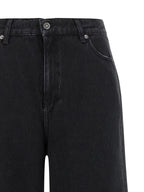 Black Cotton Flared Jeans