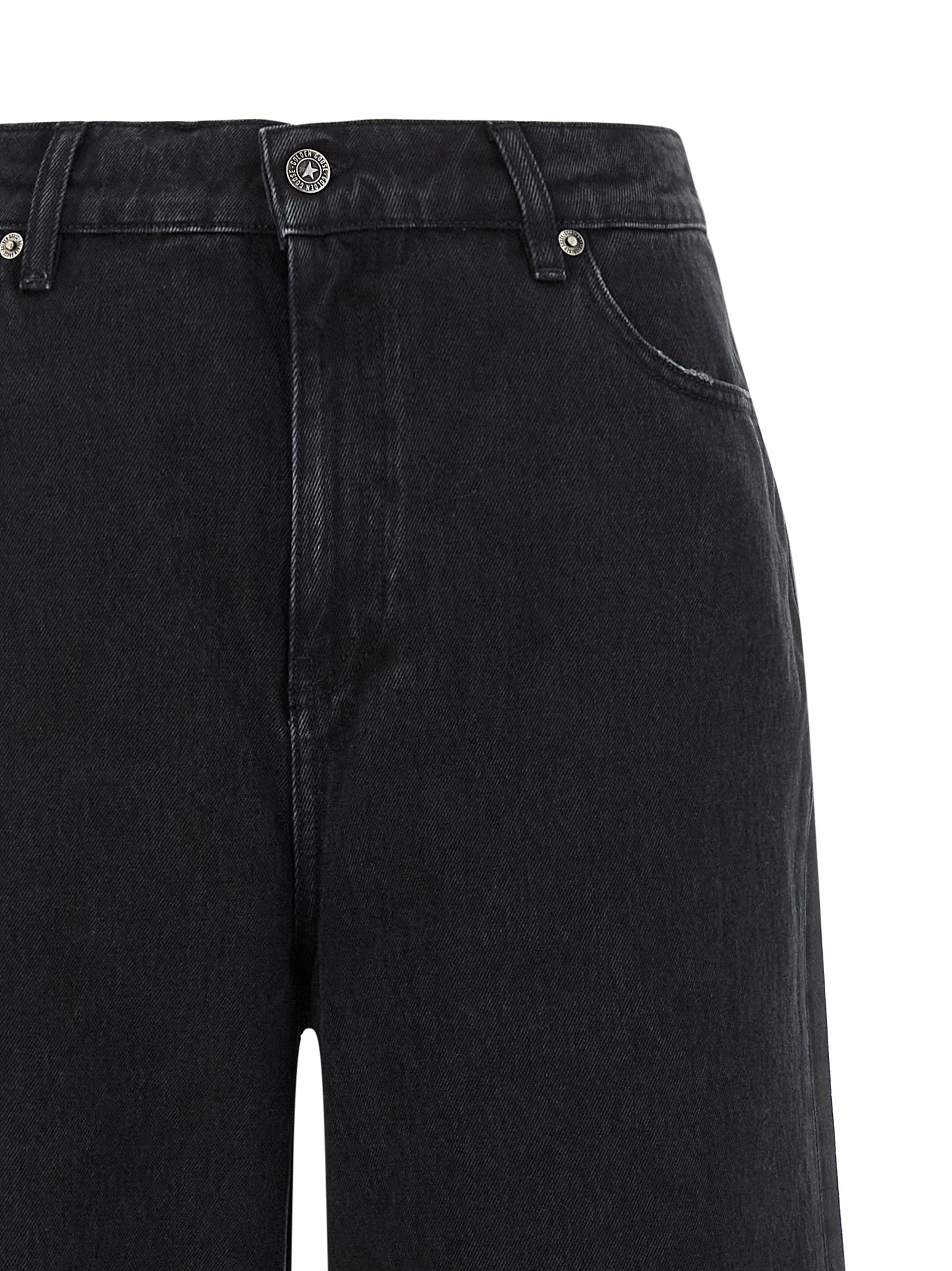Black Cotton Flared Jeans