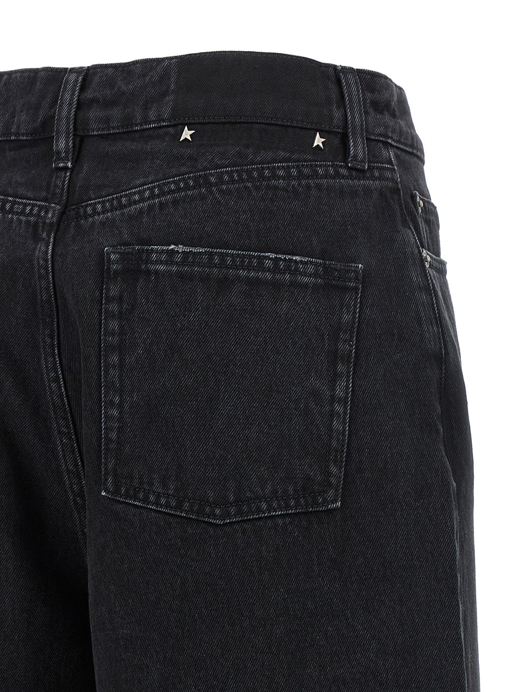 Black Cotton Flared Jeans