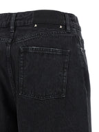 Black Cotton Flared Jeans