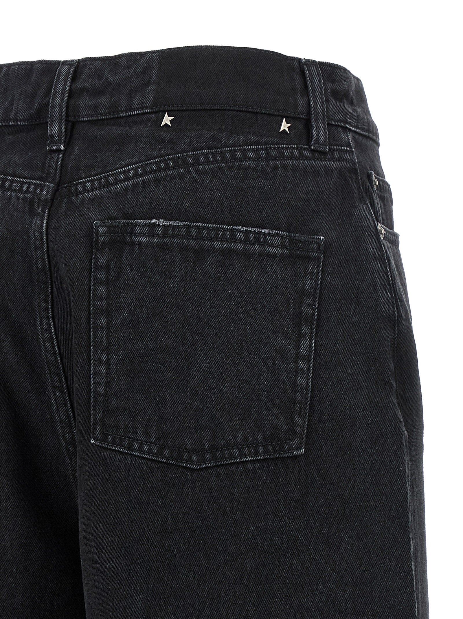 Black Cotton Flared Jeans