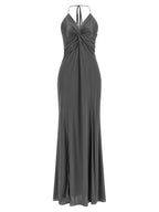 Anthracite Acetate Long Dress