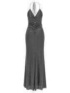 Anthracite Acetate Long Dress