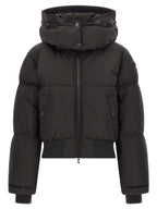 Black Crinkled Polyamide Crop Jacket