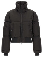 Black Crinkled Polyamide Crop Jacket