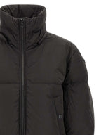 Black Crinkled Polyamide Crop Jacket