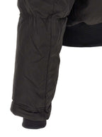 Black Crinkled Polyamide Crop Jacket