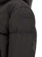 Black Crinkled Polyamide Crop Jacket