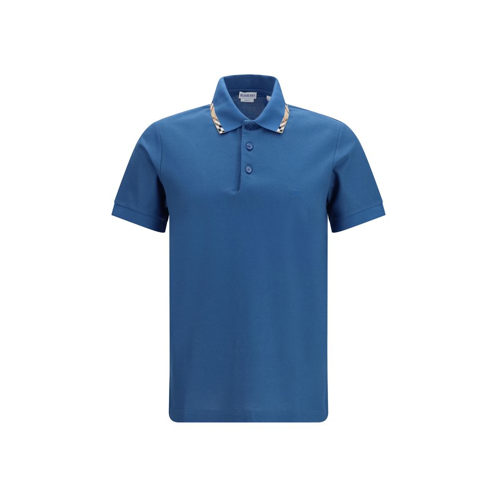 Cotton Piqué Polo with Check Trim