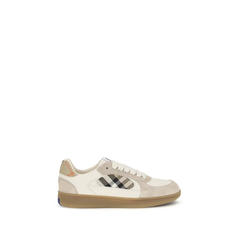Calf Leather & Suede Terrace Check Low Top Sneakers