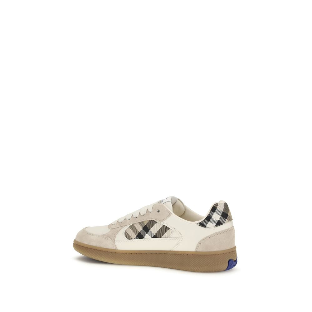 Calf Leather & Suede Terrace Check Low Top Sneakers