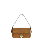 Brown Calfskin Harlow Shoulder Bag
