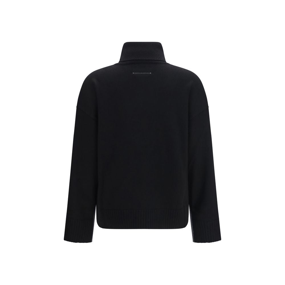 Merino Wool Trompe‑l’oeil V‑Neck Sweater